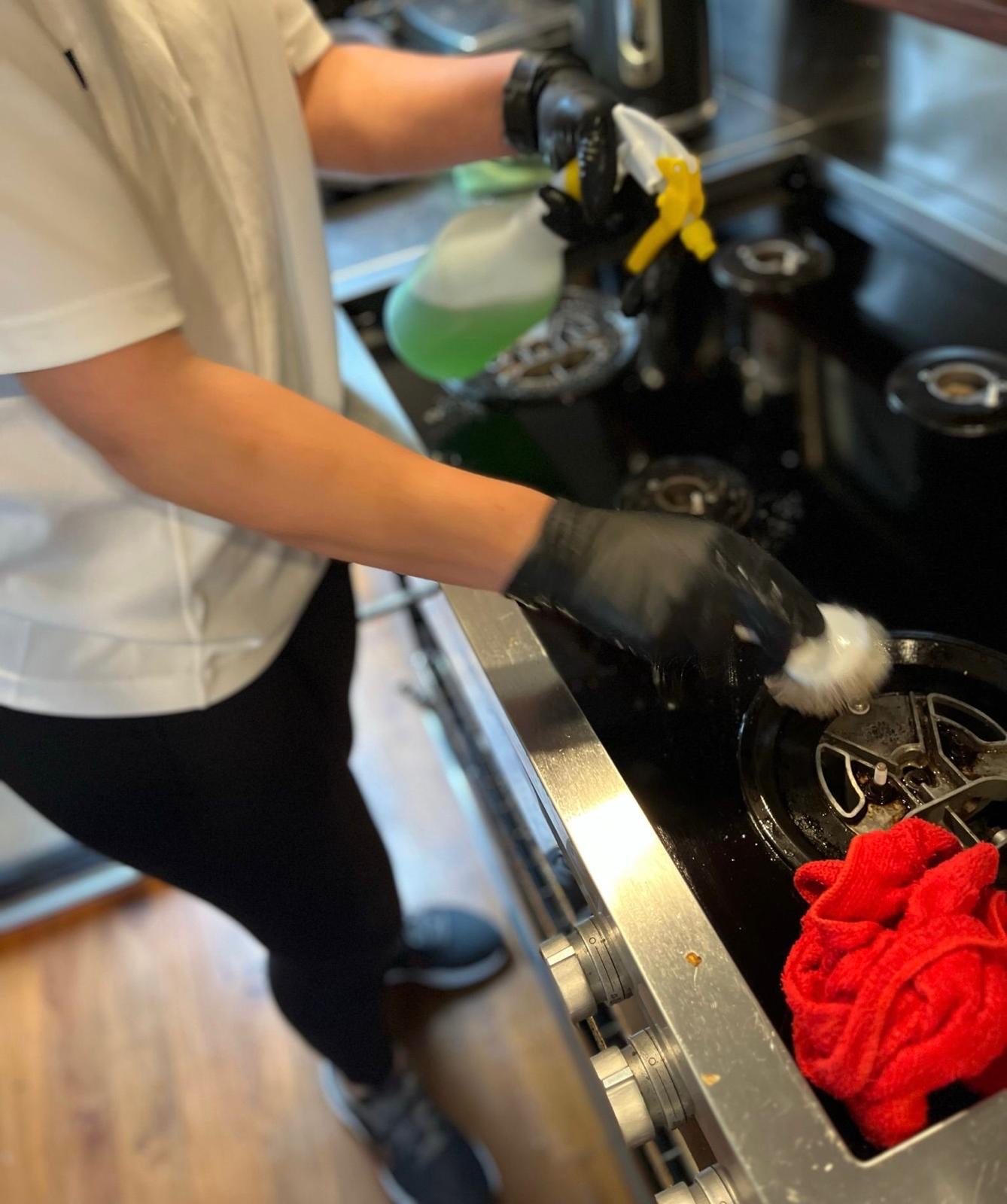 Detailed kitchen cleaning during a professional move-out clean in Christchurch